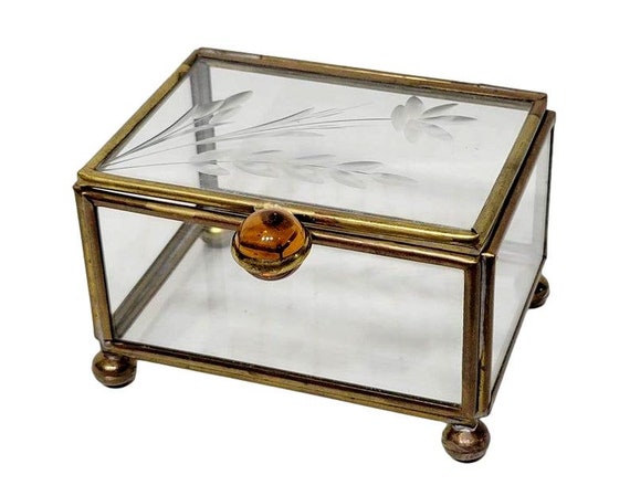 small glass trinket box