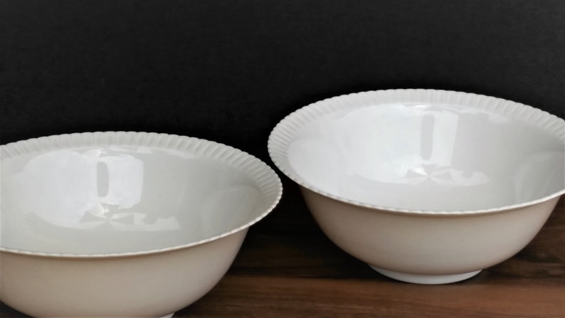 Shelledge Serving Bowls-Shelledge By Syracuse China-Vintage White Bowls-Brunch Decor-White Salad Bowls-Vegetable Bowls-Breakfast Bowls