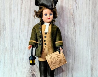 Vintage Paul Revere Carlson-kostuumpop, jaren 1970