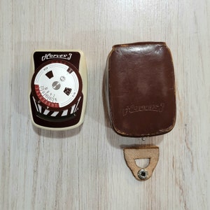 Horvex 3 Hand Held Light Meter with Case, Vintage Photographic Exposure Meter