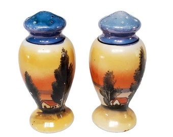 Vintage Lusterware Salz und Pfeffer Set: Handbemaltes Japan Geschirr