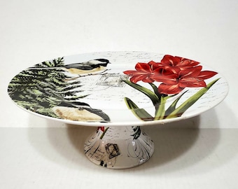 Pedestal Cake Dessert Plate Ceramic
