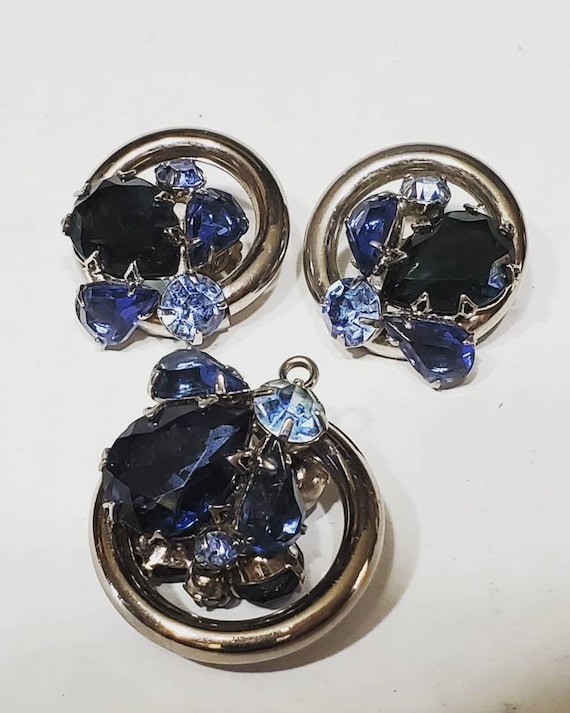 Chunky Vintage Earring and Pendant Set - 1950s Cos
