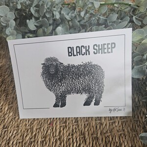 Carte postale | BLACK SHEEP | 10x15 cm | Animaux du paysage montagnard