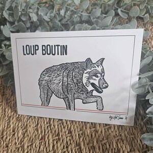 Carte postale | LOUP BOUTIN | 10x15 cm | Animaux du paysage montagnard
