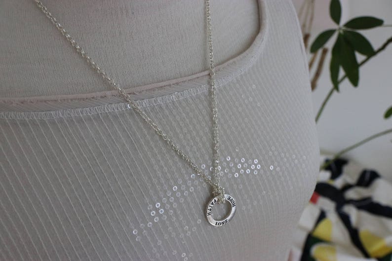 Love Faith Hope hoop necklace