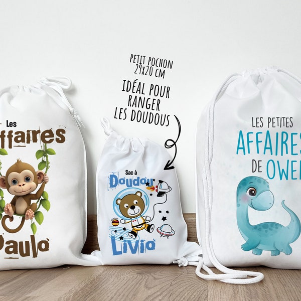 Personalized cuddly toy bag - Small and large pouches / Cartoon Cartoon Character