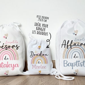 Soft toy bag, treasure bag, personalized / Small and large polyester pouches image 1