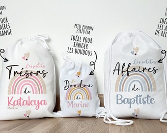 Soft toy bag, treasure bag, personalized / Small and large polyester pouches