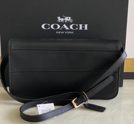 NWT Coach Vintage Black Leather Convertible Clutc… - image 2