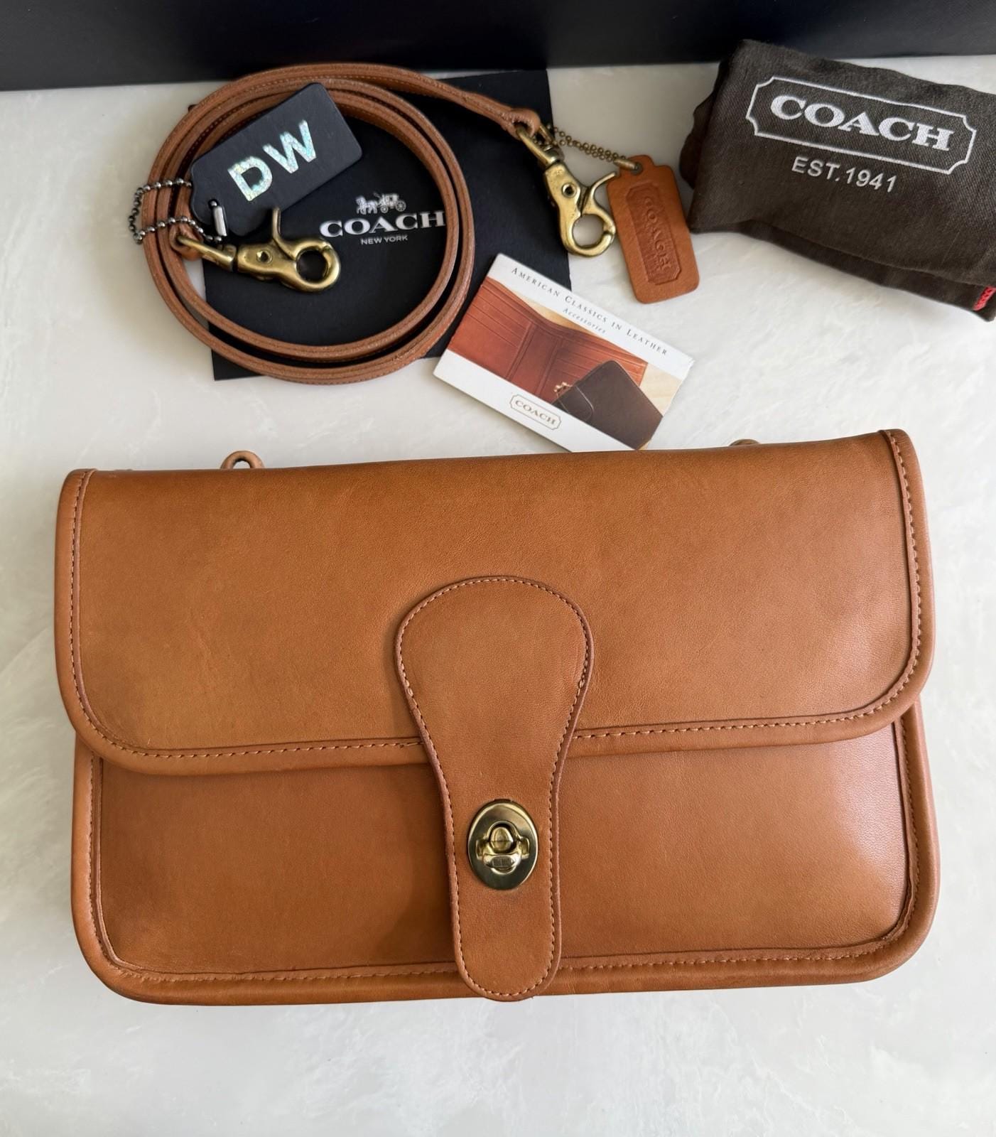 Coach Vintage NYC Twin Clutch Shoulder Bag British Tan 9380 - Etsy