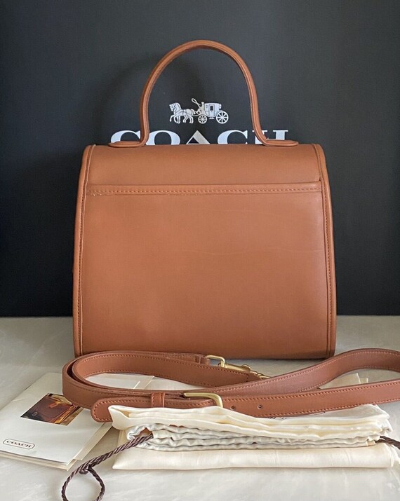 New Coach Vintage British Tan Manor Satchel Bag 9… - image 3
