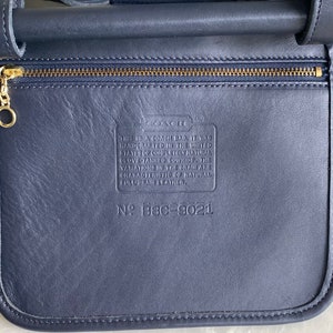 New Coach Vintage Navy Blue Leather Weston Shoulder Bag 9021 image 10