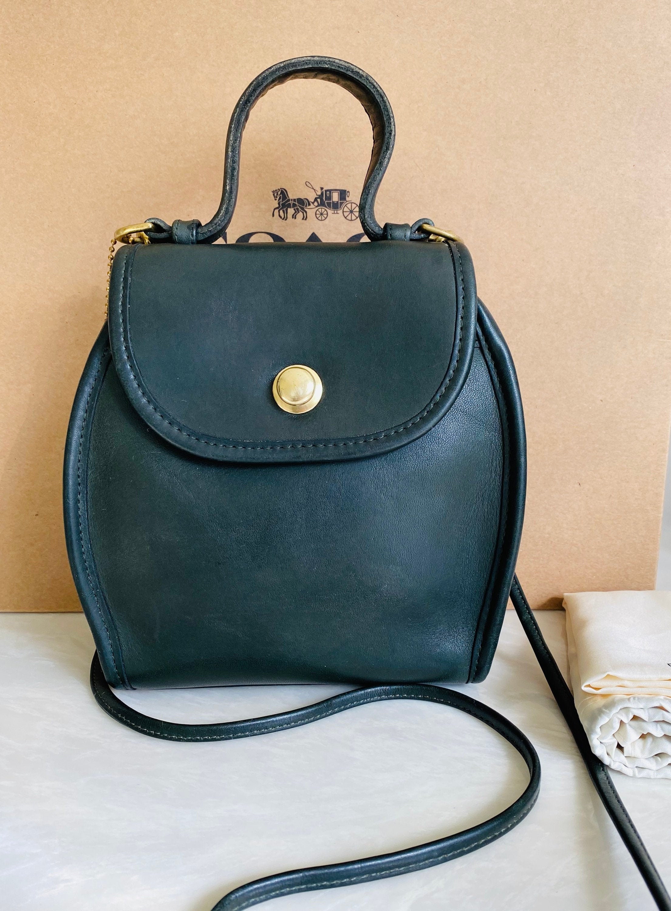 Coach Vintage Green Derby Satchel Crossbody Bag Etsy