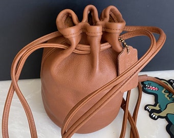 Coach Vintage British Tan Drawstring Mini Littleton Swing