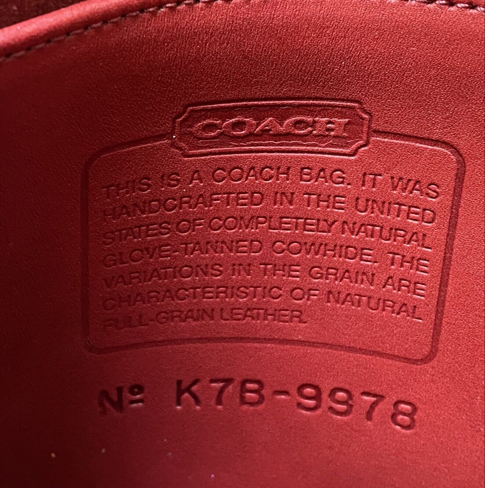 ◆【未使用】COACH ショルダーバッグ 9978 RED ヴィンテージ