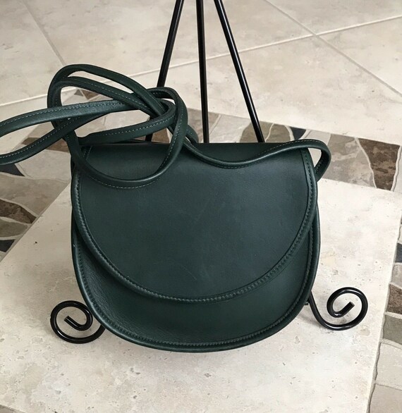 New Coach Vintage Green Leather Casey Crossbody Ba