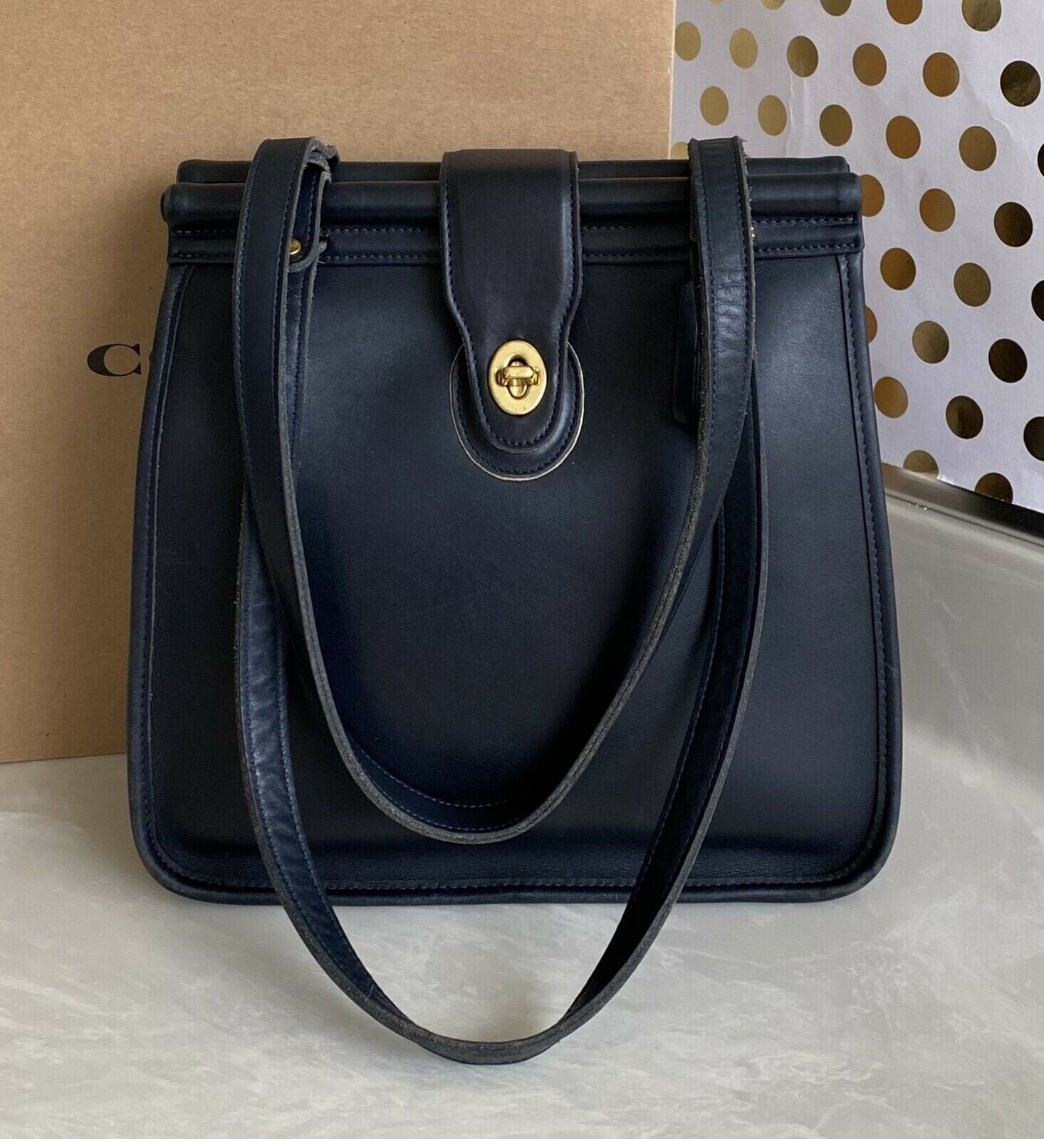 Coach Vintage Navy Blue Weston Shoulder Bag 9021 | Etsy
