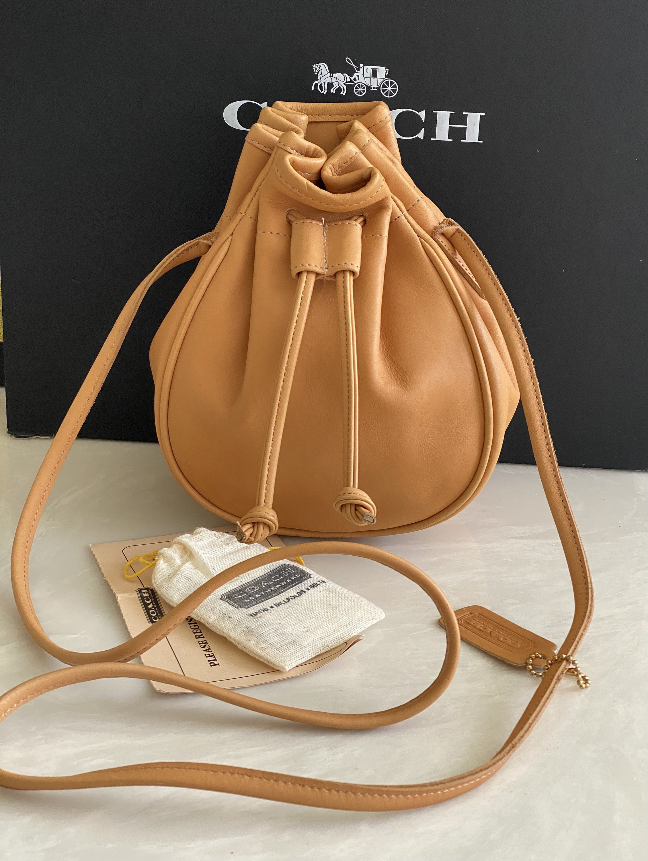 Coach Orange Straw & Leather Small Tote Bag Coach