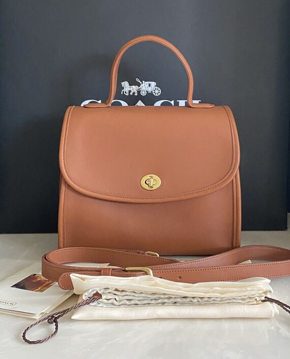 New Coach Vintage British Tan Manor Satchel Bag 9… - image 1