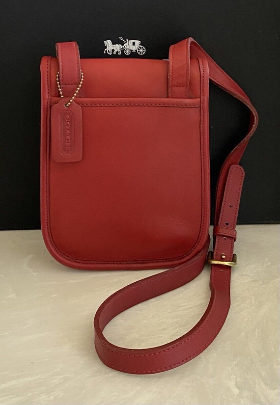 Coach Vintage Red Leather Small Sidepack Bag 9978 - Etsy