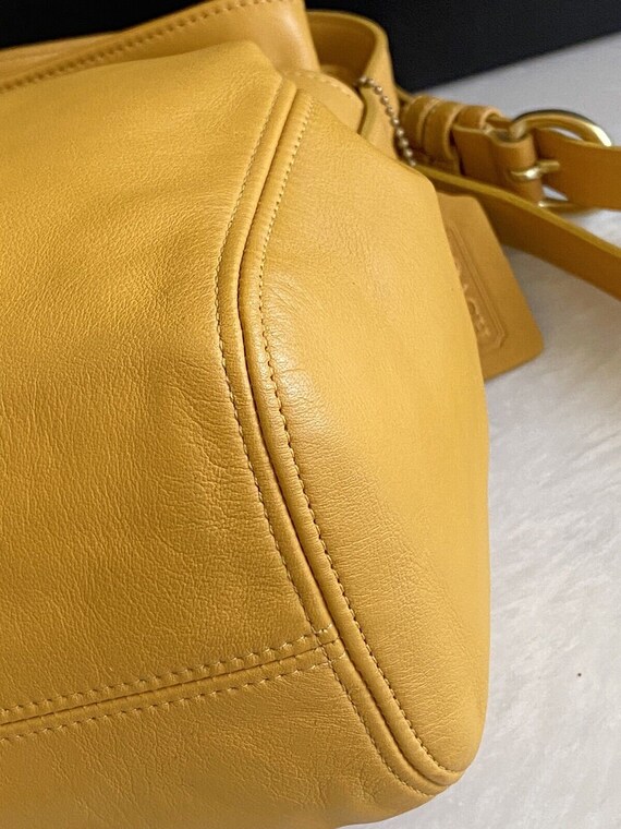 New Yellow Leather Belted Pouch Crossbody Bag 4156 - image 8