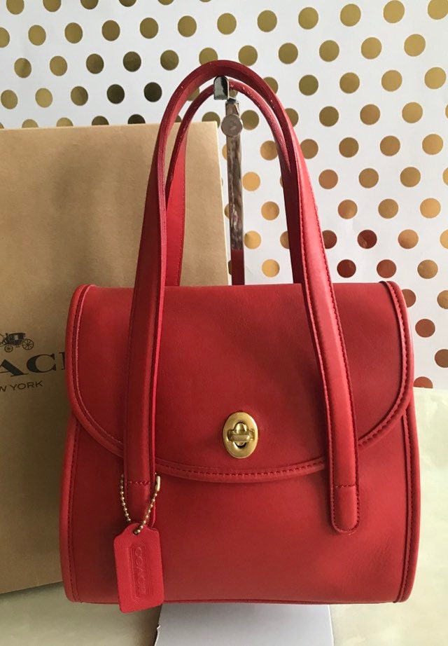 Reserved for Pamela Coach Vintage Red Belmont Satchel Handbag 9088
