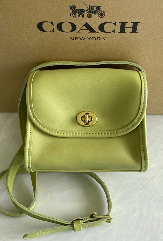Coach Vintage Lime Green Emmie Leather Shoulder Ba