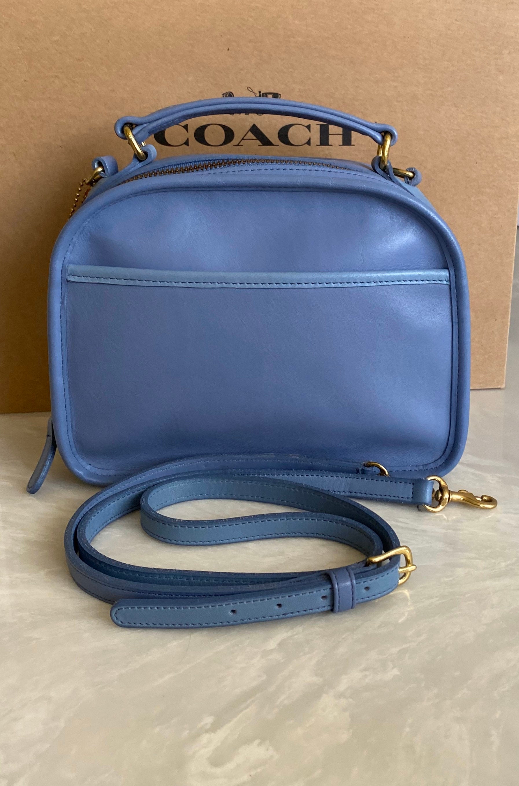 Coach Vintage Periwinkle Blue Lunch Box Crossbody Bag 9991