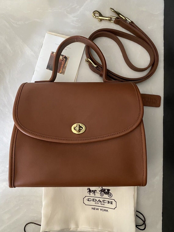 New Coach Vintage British Tan Manor Satchel Bag 9… - image 2