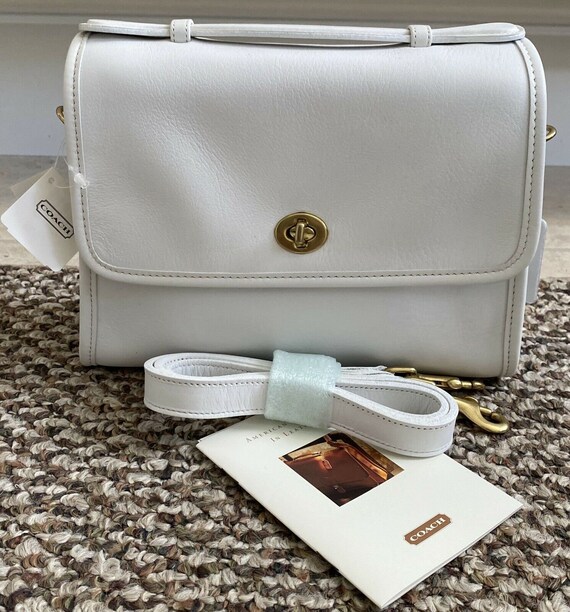 NWT Coach Vintage White (White) Leather Court Satc