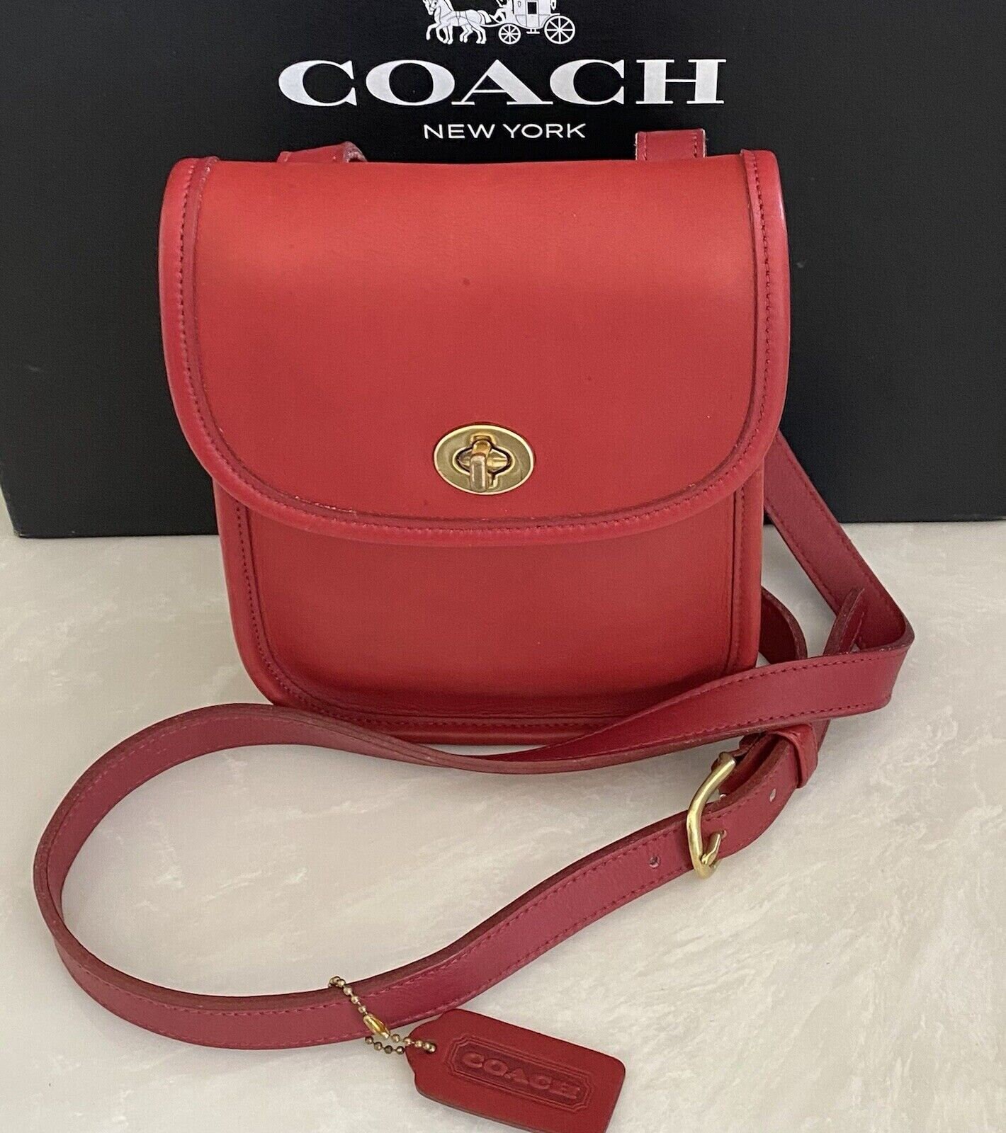 Coach Vintage Red Leather Small Sidepack Bag 9978 - Etsy