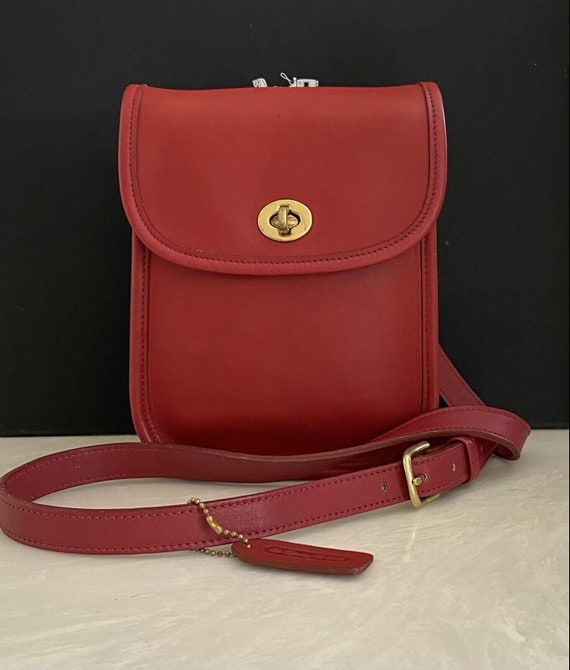 Coach Vintage Red Leather Small Sidepack Bag 9978 - Etsy Coach Vintage Red Leather Small Sidepack Bag 9978 - Etsy