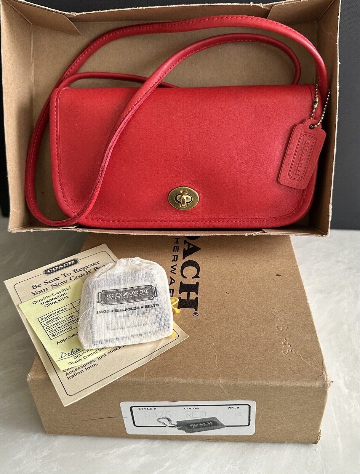 Coach Vintage New York City Bonnie Cashin Red Dinky Bag 9375 Original Box Etsy Australia