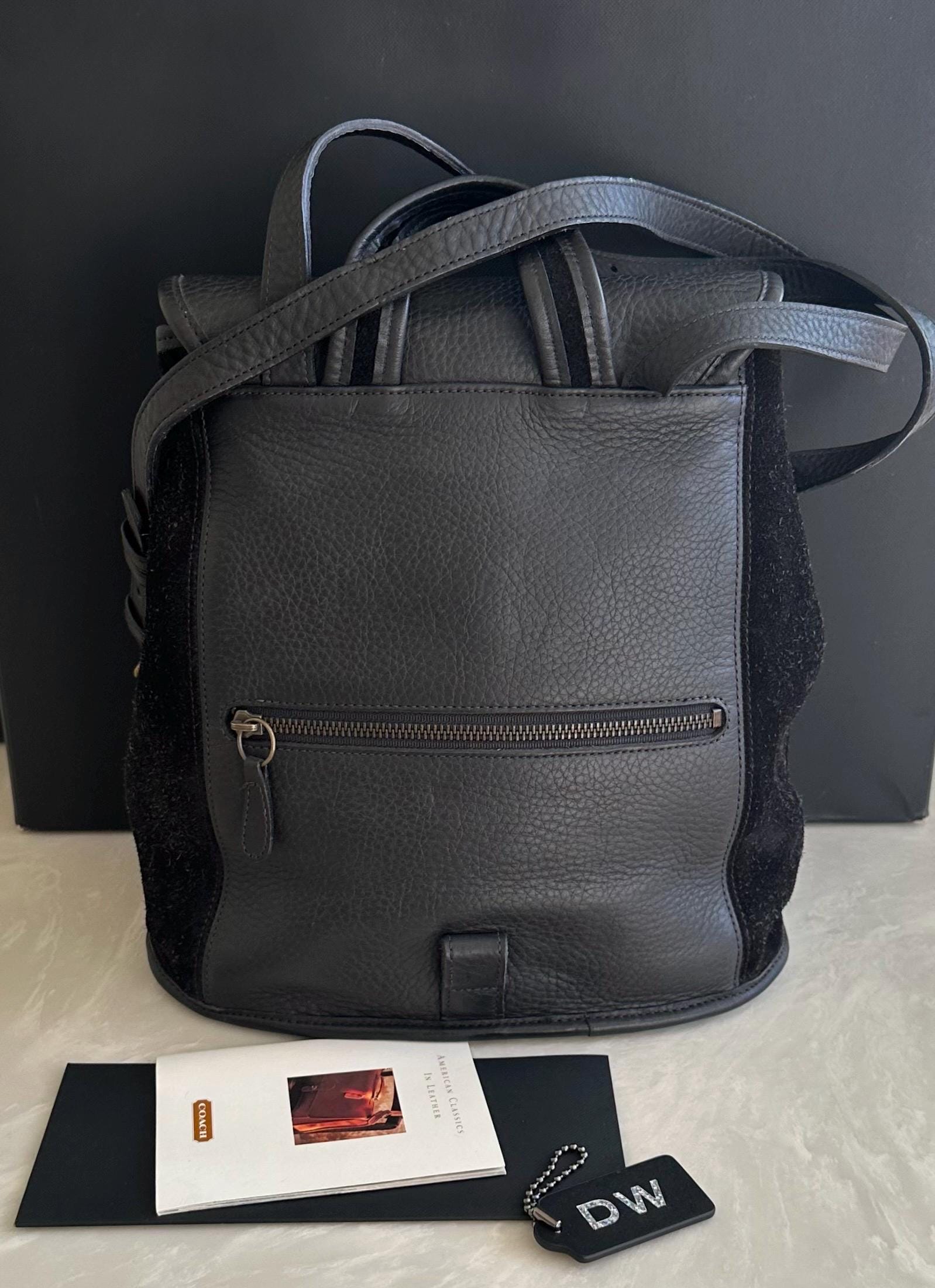 バッグ Vintage Coach Black Berkeley Backpack Coach Berkeley Backpack | Suede Full Grain Black Leather - Etsy