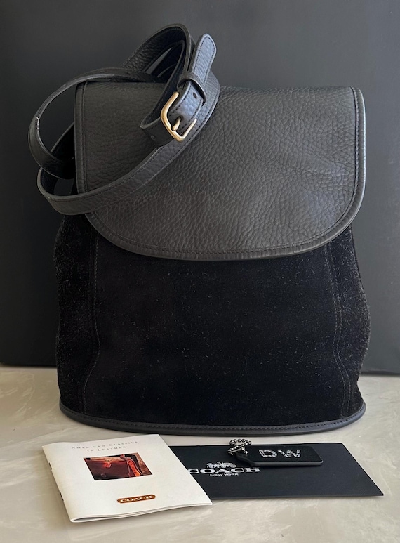 バッグ Vintage Coach Black Berkeley Backpack Coach Berkeley Backpack | Suede Full Grain Black Leather - Etsy