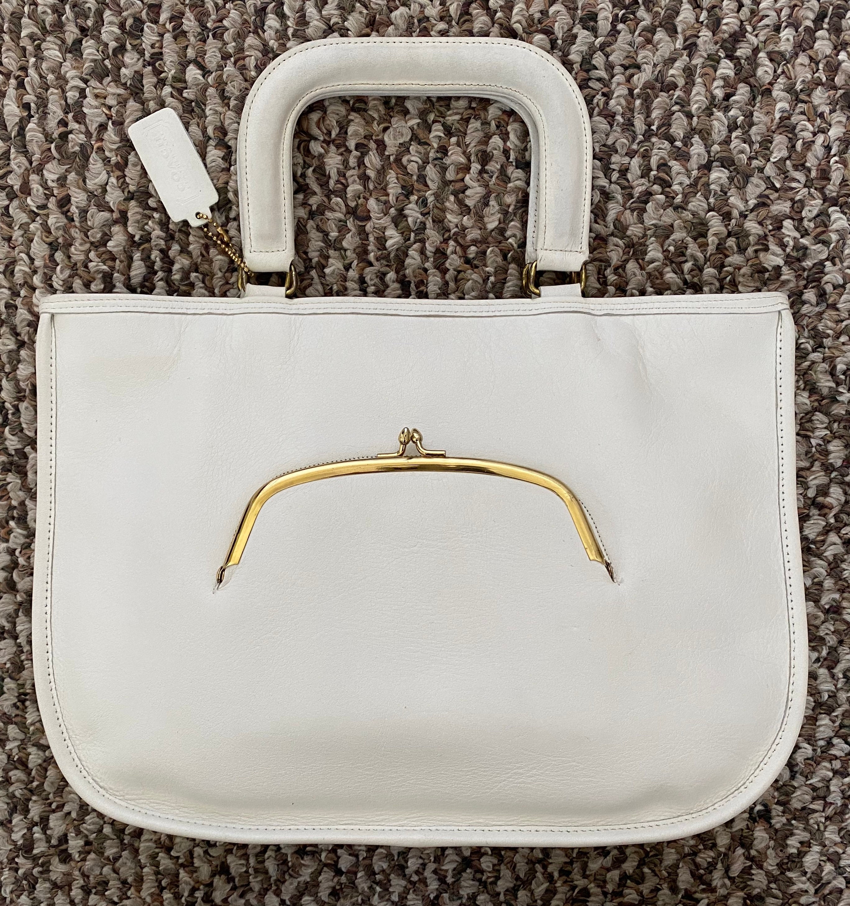 Coach Vintage Pre Creed 60's White Leather Watermelon Bag Etsy