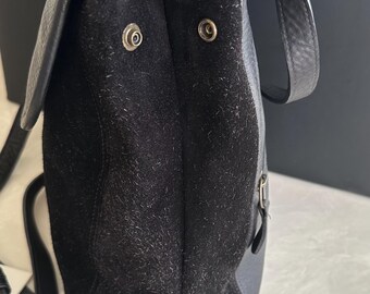Coach Vintage Berkeley Black Suede Leather Mix Convert Backpack