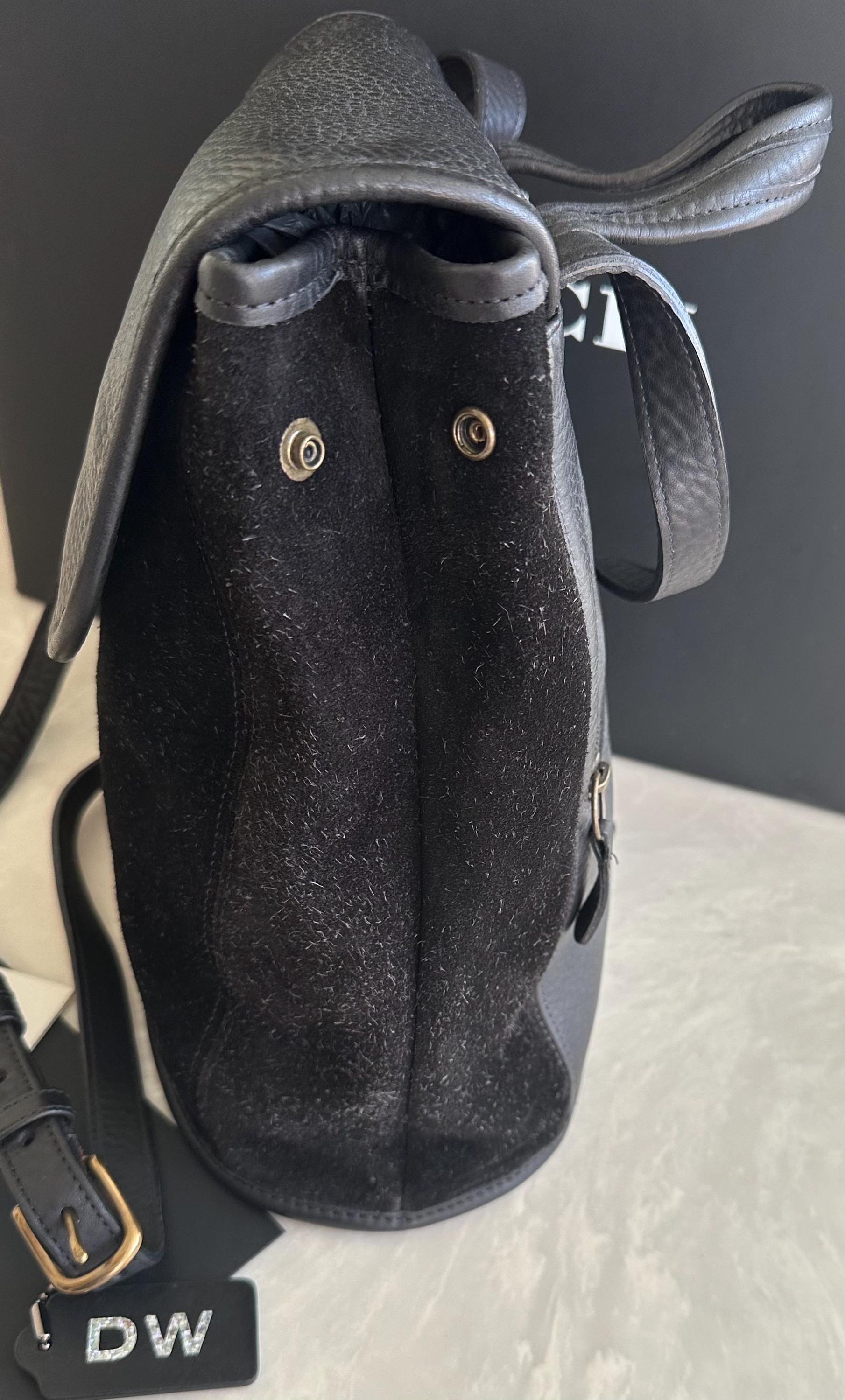 Coach Vintage Berkeley Black Suede Leather Mix Convert Backpack