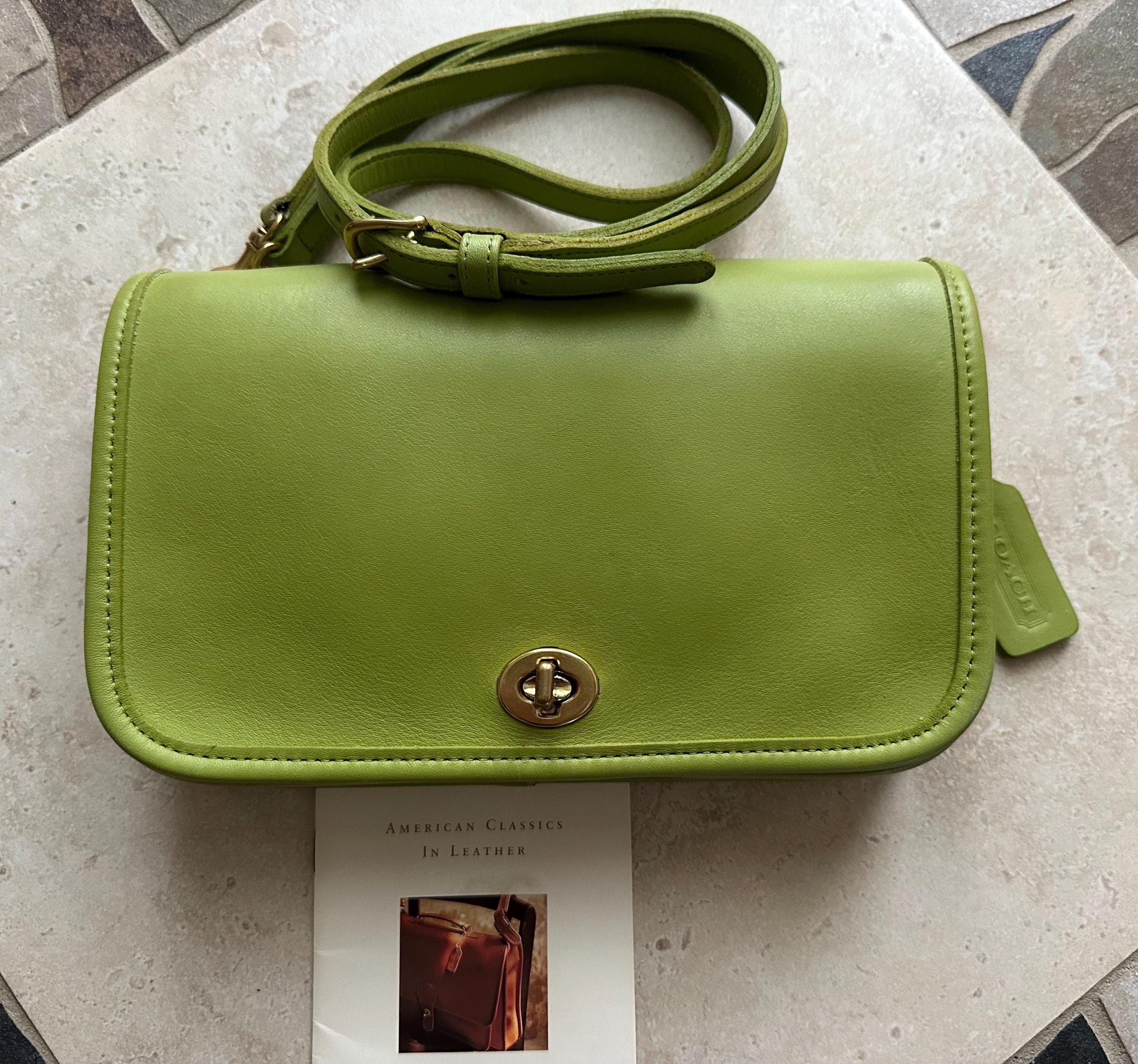 Coach Vintage Lime Green Pocket Purse Brass 9755 - Etsy