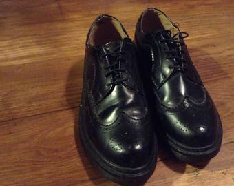 Men's Black Brogue Shoes Black Casual Wingtip Oxford Shoes Men's Progressive Safety Work Shoes Size EUR 42 UK 8