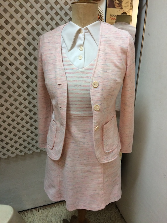 Vintage 60s Mod Soft Pink Suit