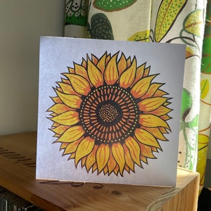 Carte carrée tournesol