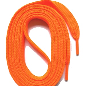 SNORS - Shoelaces - FLAT LACES Neon Orange, 6 lengths, 2 widths