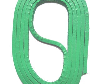 SNORS - lacets - cuir lacets vert 120 cm, env. 3x3mm, Docksider, ceintures en cuir, véritables peau de vache en cuir
