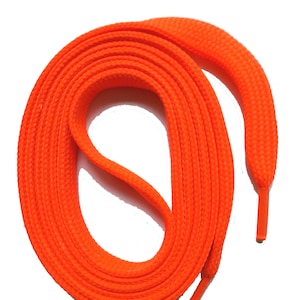 SNORS - Shoelaces - FLAT LACES Neon Red, 9 lengths, 2 widths