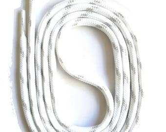 SNORS - Laces - SAFETY SENKEL White/Light Grey, 8 lengths, approx. 5 mm - Round sadvocates for work shoes, hiking shoes, trekking shoes