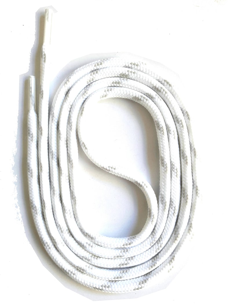 SNORS Laces SAFETY SENKEL White/Light Grey, 8 lengths, approx. 5 mm Round sadvocates for work shoes, hiking shoes, trekking shoes image 1
