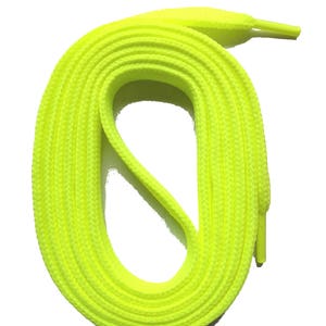 SNORS - Shoelaces - FLAT LACES Neon yellow, 9 lengths, 2 widths