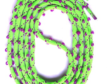 SNORS - lacets - rond lacets neon vert/violet tissés oreilles, 130 cm, 3 mm